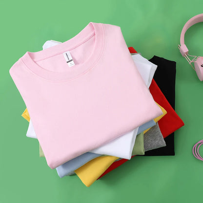 100% Cotton Solid Color T-Shirt – Unisex Short Sleeve Casual Breathable Summer Tee for Men & Women Fashion Wear