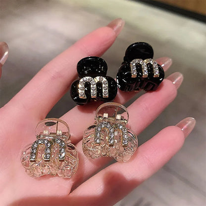 Acrylic Rhinestone Bangs Hair Clip - Shiny Side Forehead Hair Accessory for Women & Girls