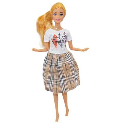 30cm Girl Doll with Joints — 11.5-inch Fashion Rainbow Skirt Full Dress-Up Toy for Girls