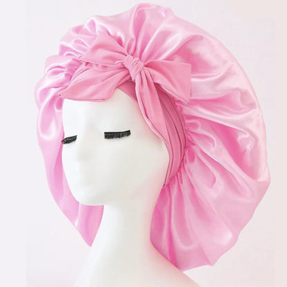Satin Silk Bonnet – Adjustable Sleeping Hair Bonnet with Tie Band for Women & Men
