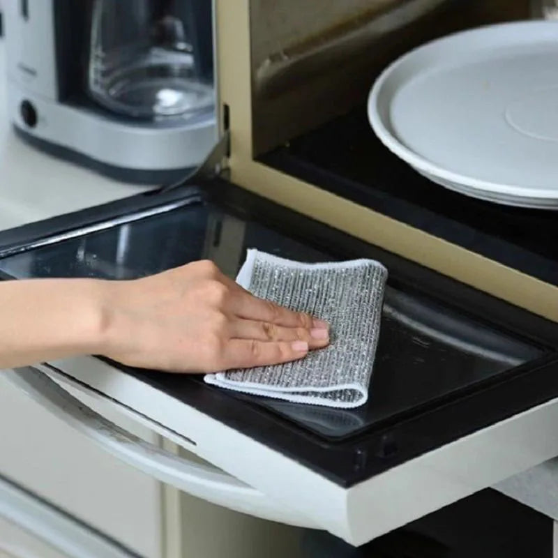Effortless Kitchen Cleaning with Reusable Steel Wire Cleaning Cloth - Say Goodbye to Stubborn Stains and Rust!