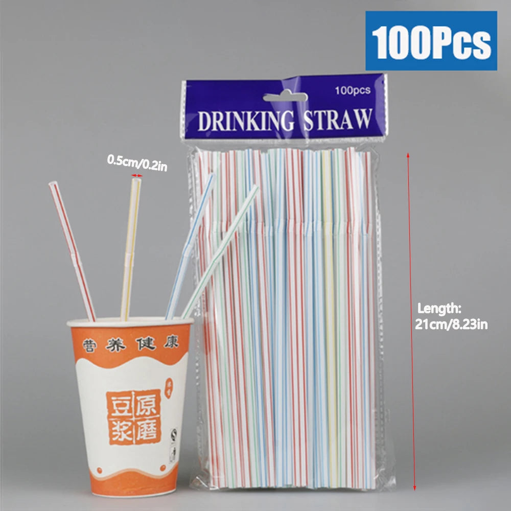 50-3000Pcs Multicolor Drinking Straws - Black Beverage Straws for Milk Tea, Bar, Party, Wedding & Kitchen Accessories
