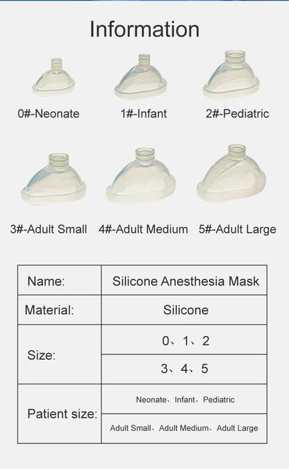 BamuCare Reusable Silicone Anesthesia Mask – First Aid Training Resuscitation Mask for Adult, Child & Infant