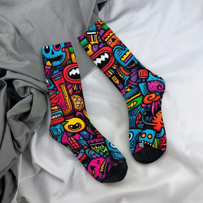 Cartoon Harajuku Men's Socks - Breathable Non-Slip Streetwear & Sports Socks