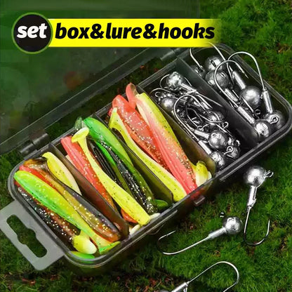50PCS Metal Jig Fishing Lure Set – Soft & Sinking Swimbaits 3g–14g (5.5–10cm) Jigging Head Hooks in Tackle Box for Bass Fishing