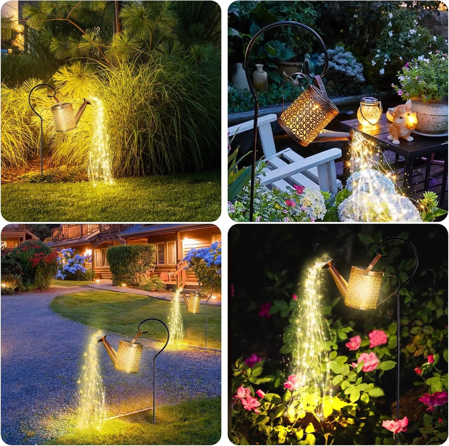 Retro Solar Watering Can Lantern - Waterproof Hanging Star LED Fairy Light for Garden Decor