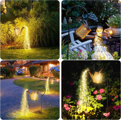 Retro Solar Watering Can Lantern - Waterproof Hanging Star LED Fairy Light for Garden Decor