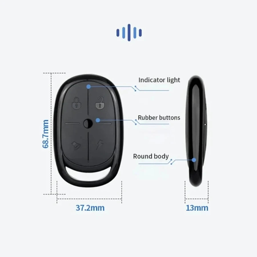 433MHz Universal 4 Key Turtle Clone Remote Control – Wireless Copy Remote with Battery