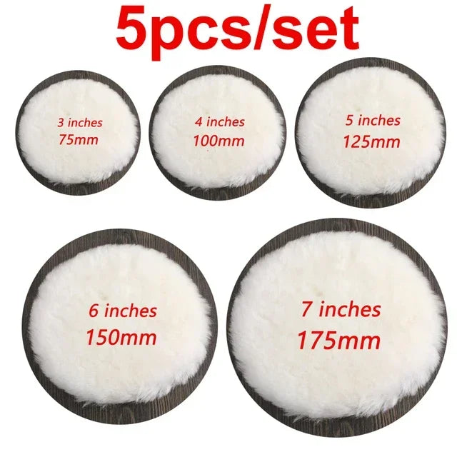 3/4/5/6/7-Inch Car Polishing Kit — Waxing Sponge, Wool, and Auto Paint Care Pads for Car Polisher