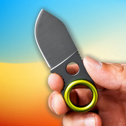 Portable Mini EDC Pocket Knife – Fixed Blade Multi-Tool for Camping, Keychain Use, Fruit Cutting (No Carabiner)