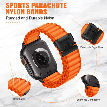 Parachute Nylon Strap for Apple Watch Ultra 2 Band — Compatible with iWatch Series 10–3 SE (49mm–38mm)