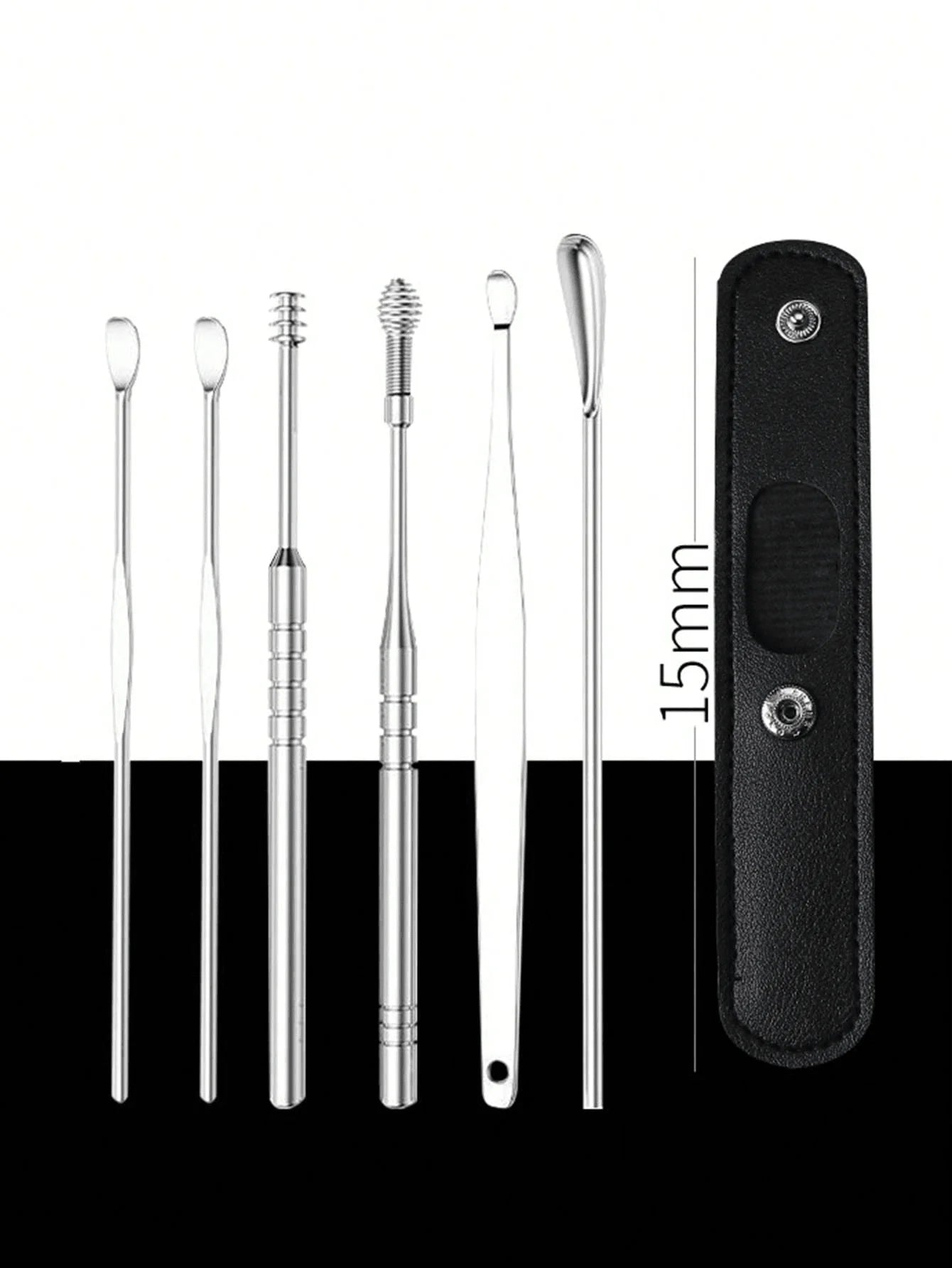 Stainless Steel Ear Cleaning Tool Kit – Ear Pick & Earwax Remover with Storage Bag