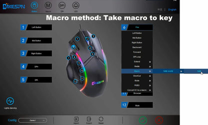 12800DPI RGB Gaming Mouse – Free Weight Macro with 12 Programmable Keys, 6-Level RGB Light for PC, Mac, PUBG, Laptop