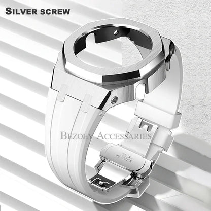 GEN4 Casioak GA2100 Mod Kit – Stainless Steel Case, Bezel, and Rubber Strap Replacement for G-SHOCK GA2100/GA2110
