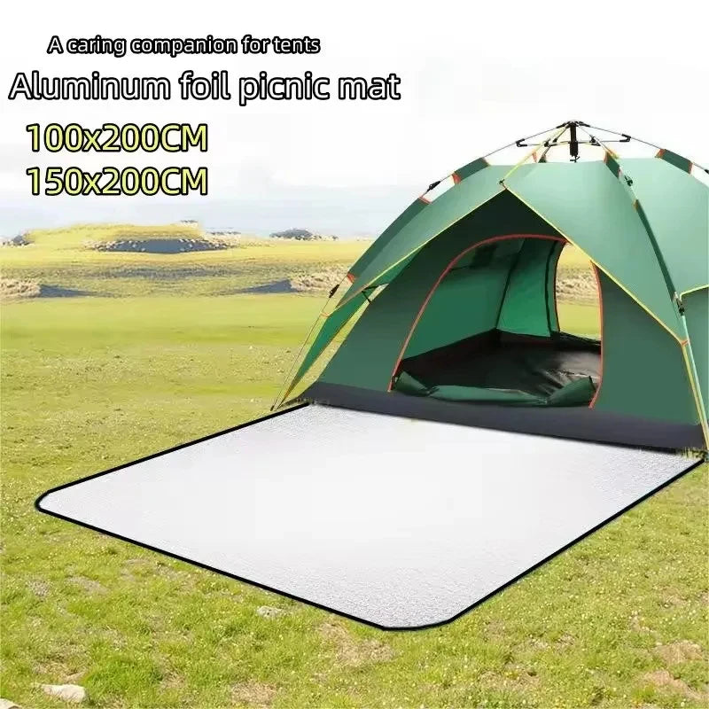 Double-Sided Aluminum Film Camping Mat - Waterproof Moisture-Proof Portable Picnic, Beach & Outdoor Tent Sleeping Pad