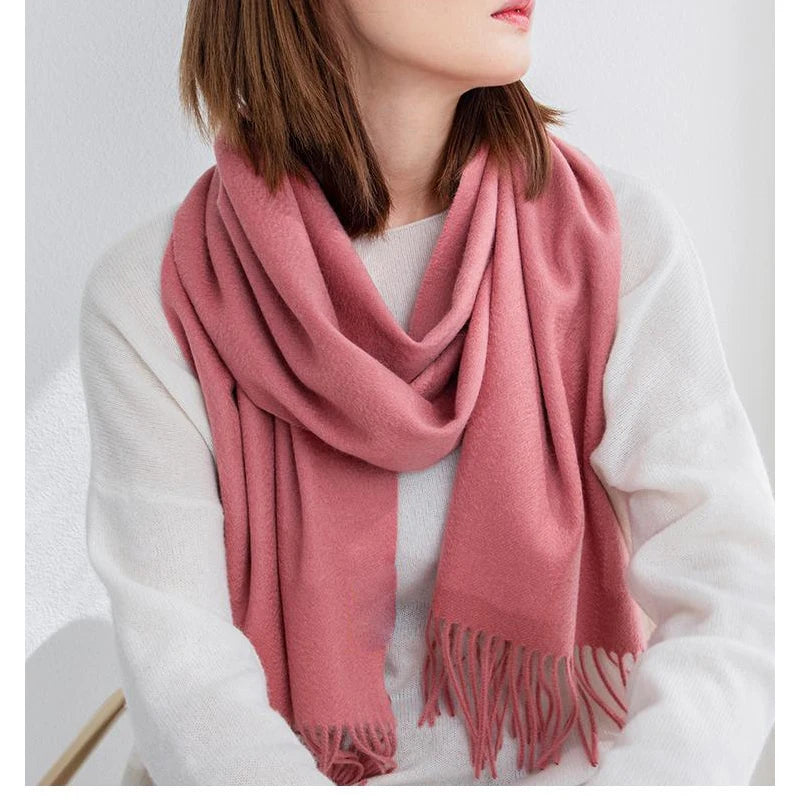 Solidlove Women’s Wool Winter Scarf – 100% Wool Cashmere Poncho Wrap, Fashionable Adult Scarf for Ladies