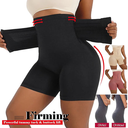 Women's Shapewear Tummy Control Shorts – High-Waisted Body Shaper Fajas with Hook Butt Lifter Slimming Underwear