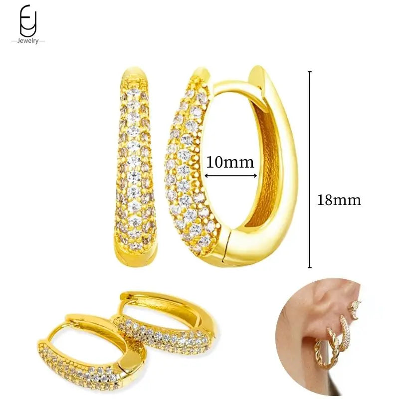 925 Sterling Silver Gold Tassel Earrings - Vintage Crystal Long Chain Hoop Jewelry for Women