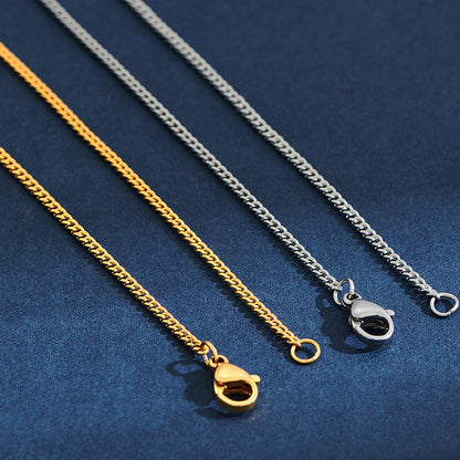 2mm Stainless Steel Link Chain Necklace for Men & Women – Silver & Gold Colors, 14"–30" Adjustable Length