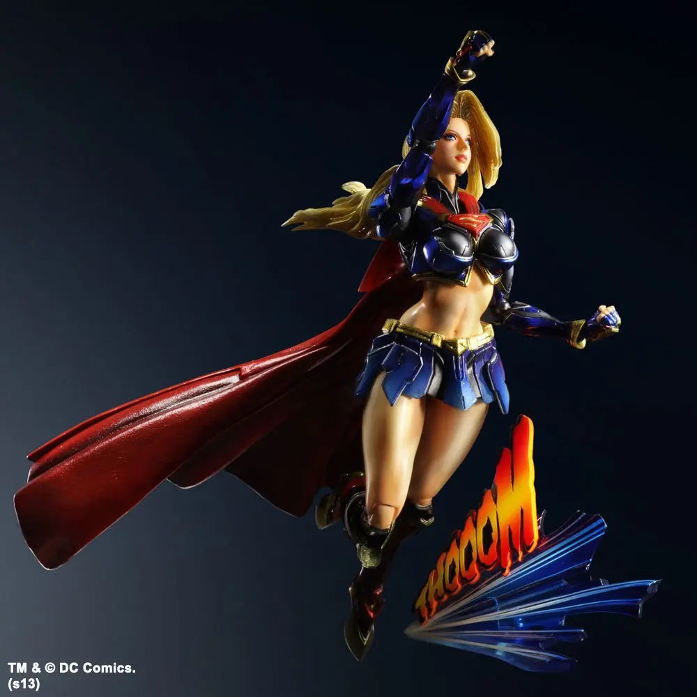 25cm Justice League Play Arts Kai Supergirl Figure – PVC Highly Articulated Anime Collectible Toy for Desktop Decor & Gift
