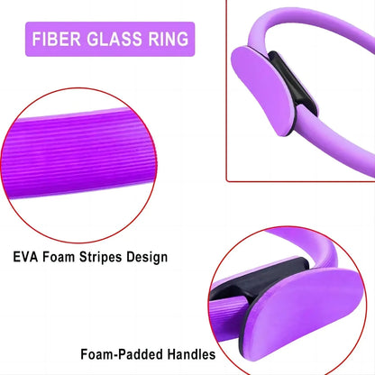 5-Piece Pilates Resistance Ring Set - Yoga Fitness Exercise Bands for Women & Girls