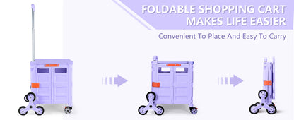 SELORSS Large Capacity Foldable Utility Cart — Portable Outdoor Shopping & Vegetable Basket Cart for Camping & Storage