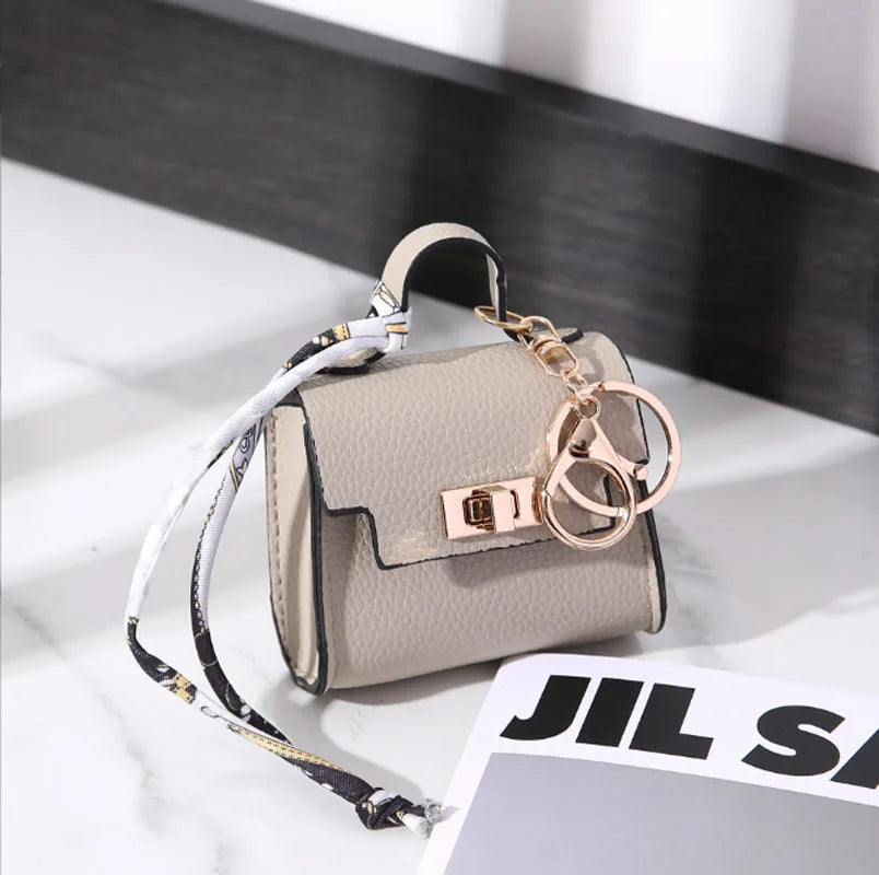 Luxury Mini Headphone Bag - Leather Pendant Case for AirPods, Galaxy Buds & Earbuds