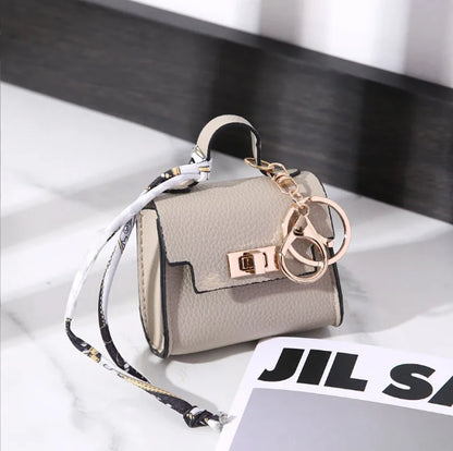 Luxury Mini Headphone Bag - Leather Pendant Case for AirPods, Galaxy Buds & Earbuds