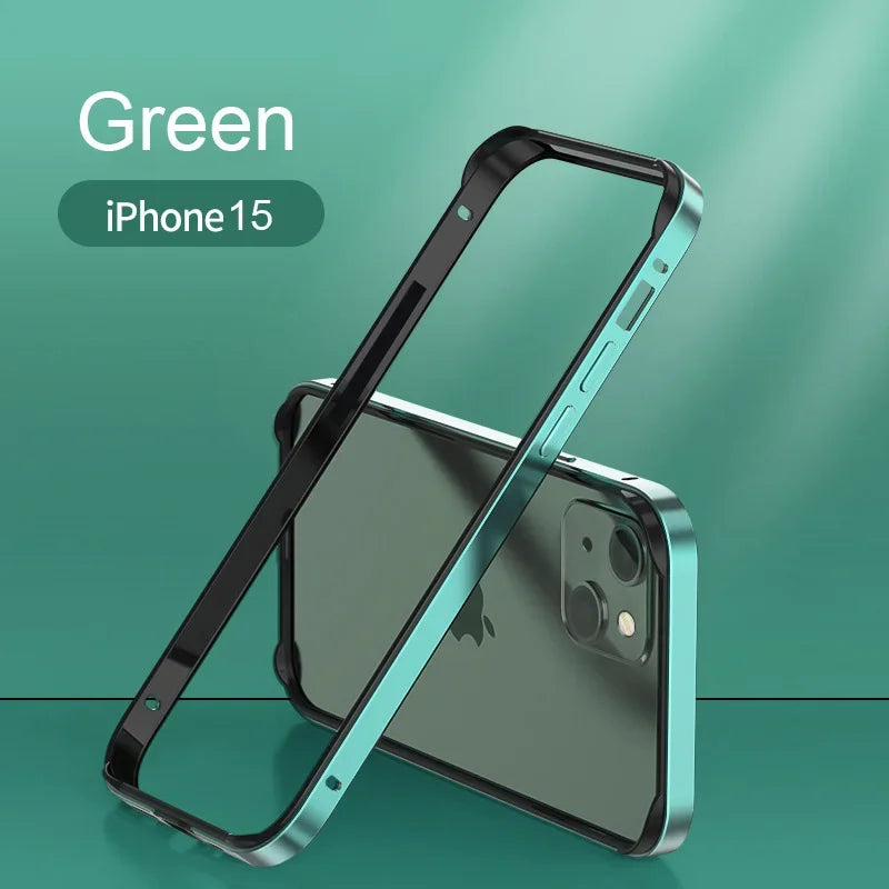 Hybrid Silicone & Aluminum Metal Phone Case – Heat-Resistant Bumper for iPhone 11 to 17 Pro Max