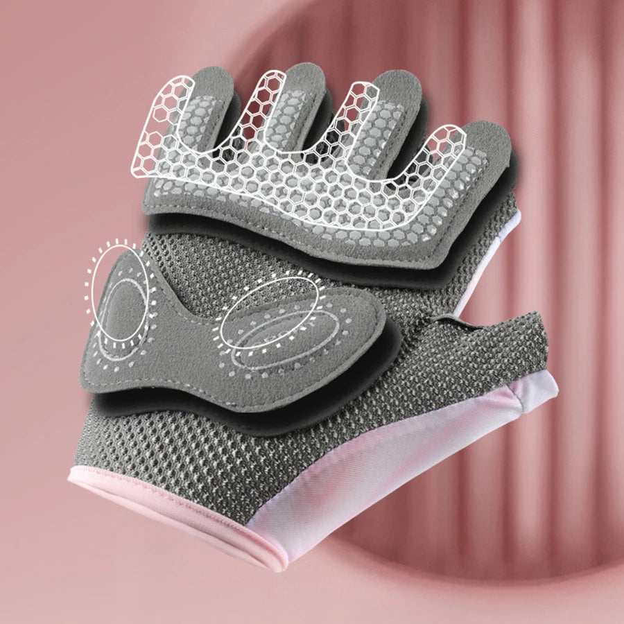 Unisex Sports & Fitness Gloves – Semi-Finger, Breathable, for Training, Kettlebells, Cycling & Wrist Support