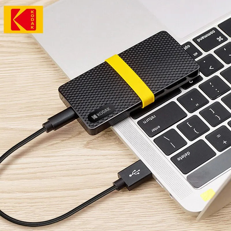 Kodak X200 Portable SSD: High-Speed USB 3.1 Type C External Drive - Available in 2TB, 1TB, 512GB, and 256GB Capacities for PS4, Laptop, MacBook, PC