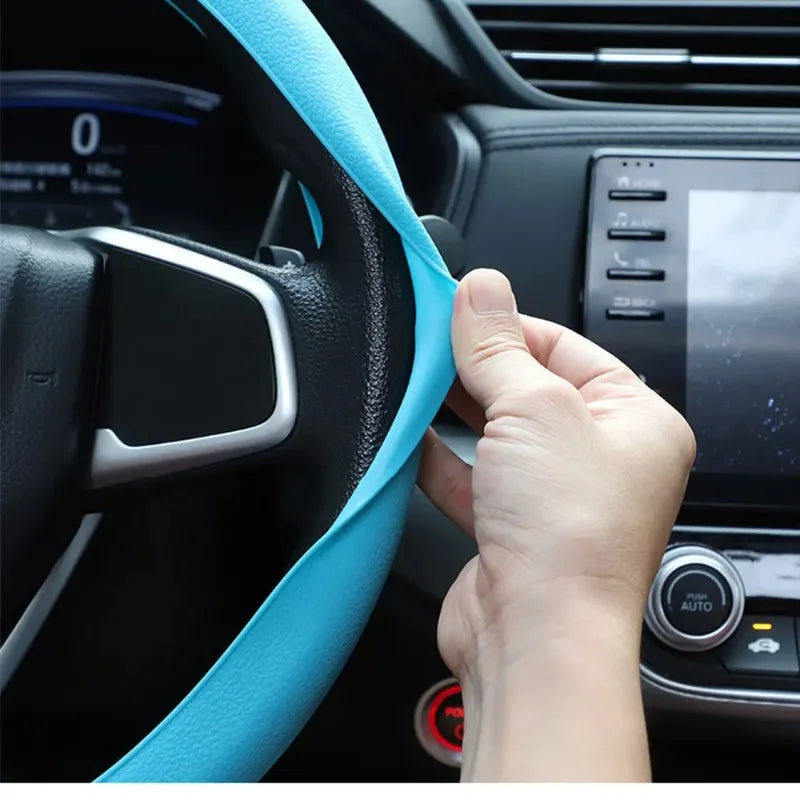 Breathable Silicone Steering Wheel Cover - Non-Slip Universal 38cm Car Wheel Protector for Summer Driving Comfort