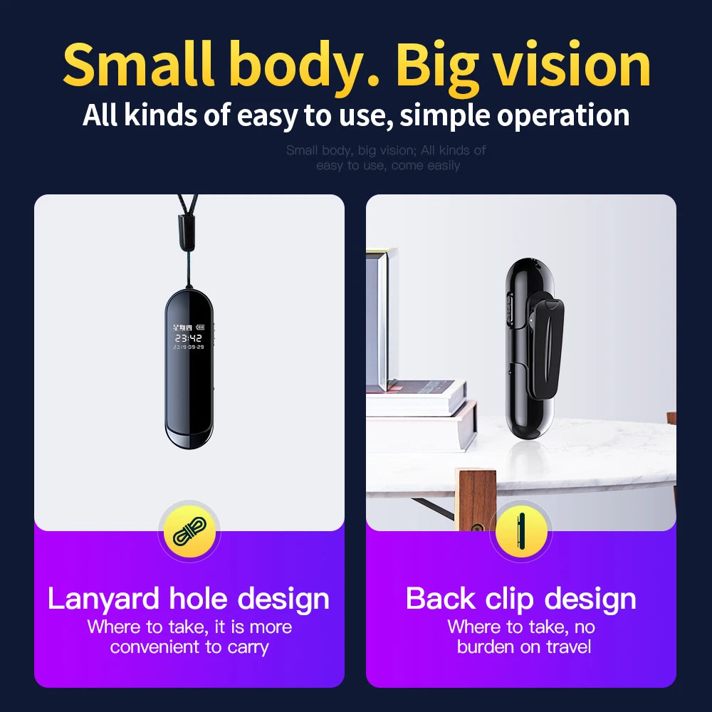 1080P Mini Necklace Camera - Wide-Angle Portable Audio Video Voice Recorder with 4–128GB Storage Support