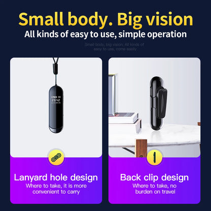 1080P Mini Necklace Camera - Wide-Angle Portable Audio Video Voice Recorder with 4–128GB Storage Support