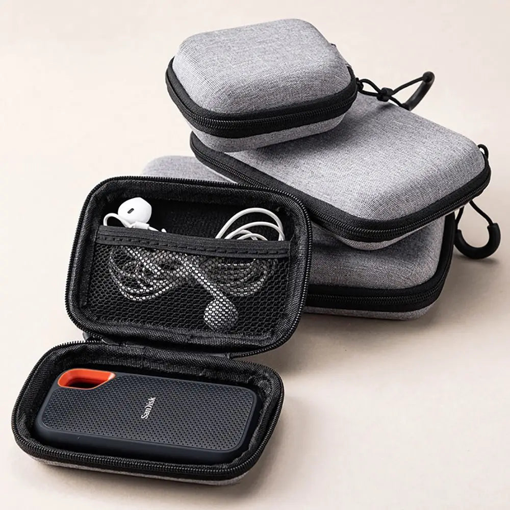 Mini EVA Storage Bag — Zipper Carrying Pouch for AirPods, Earphones, Phone, Charging Cables & Digital Accessories