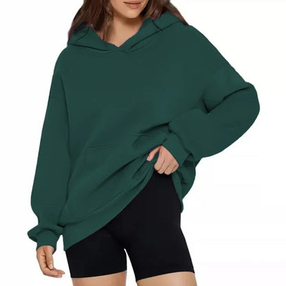 Oversized Hoodie Sweatshirt — Unisex Loose Fit, Drop Shoulder, Cuffed Sleeve Winter Casual Sportswear