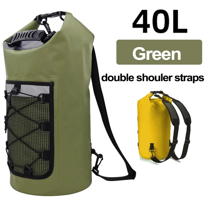 Waterproof PVC Dry Bag Backpack - 10L/20L Shoulder Bag for Kayaking, Trekking, Rafting, Surfing & Boating
