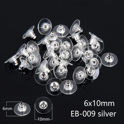 50–2000PCS Soft Silicone Earring Back Stoppers – Clear Rubber Stud Earring Safety Backs, DIY Jewelry Findings Accessories for Secure Fit