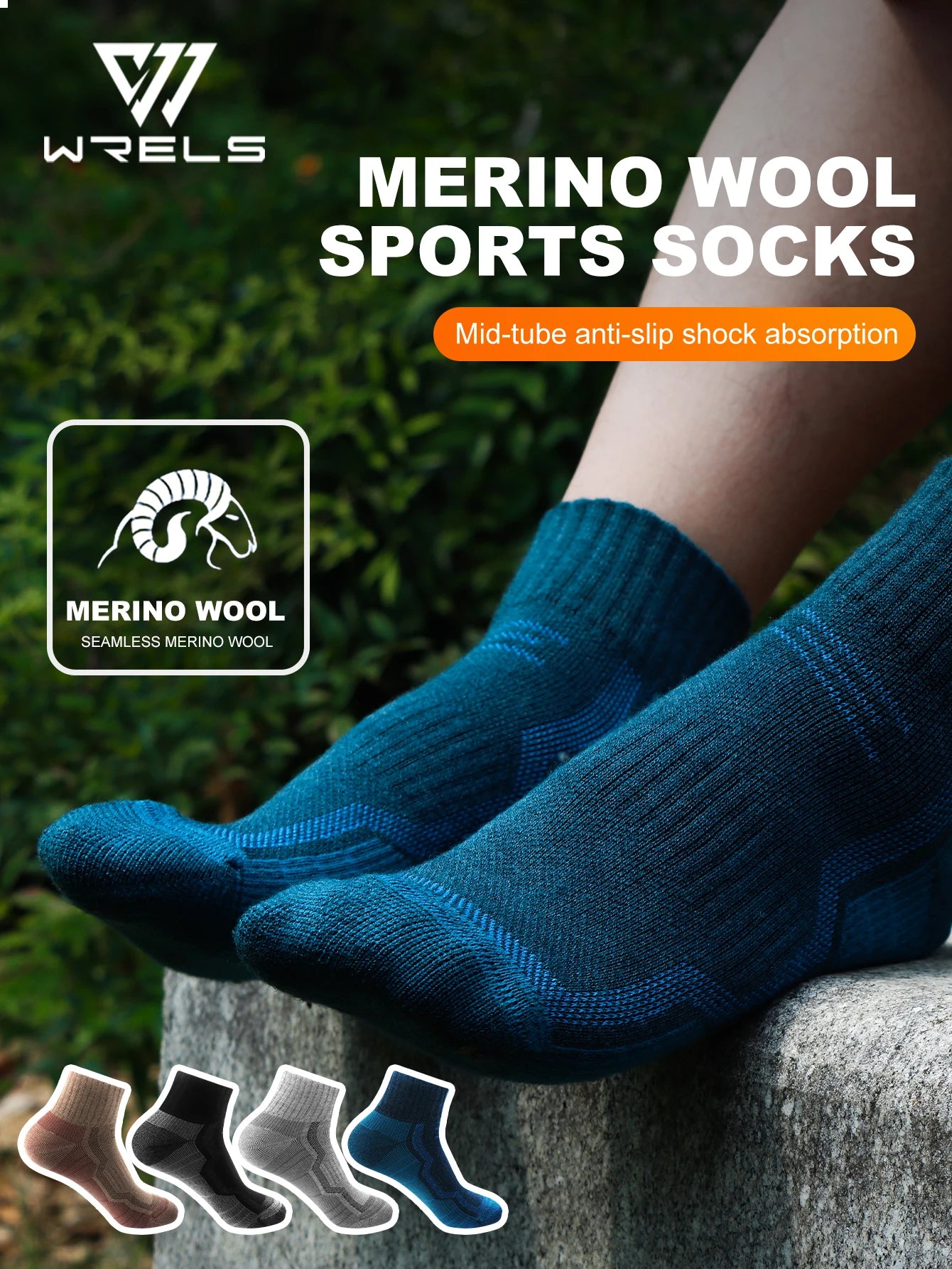 WRELS Merino Wool Thermal Socks – Winter Warm Compression Socks for Skiing, Hiking, Snowboarding & Climbing, Thick Merino Wool Sports Socks