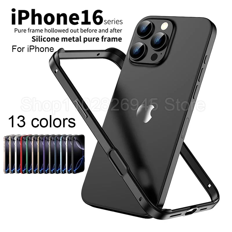 Hybrid Silicone & Aluminum Metal Phone Case – Heat-Resistant Bumper for iPhone 11 to 17 Pro Max