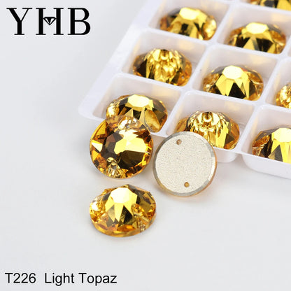 YHB XIRIUS AB Moonlight Glass Crystal — Flatback Sew-On Rhinestones for Garments, Clothes & Bags