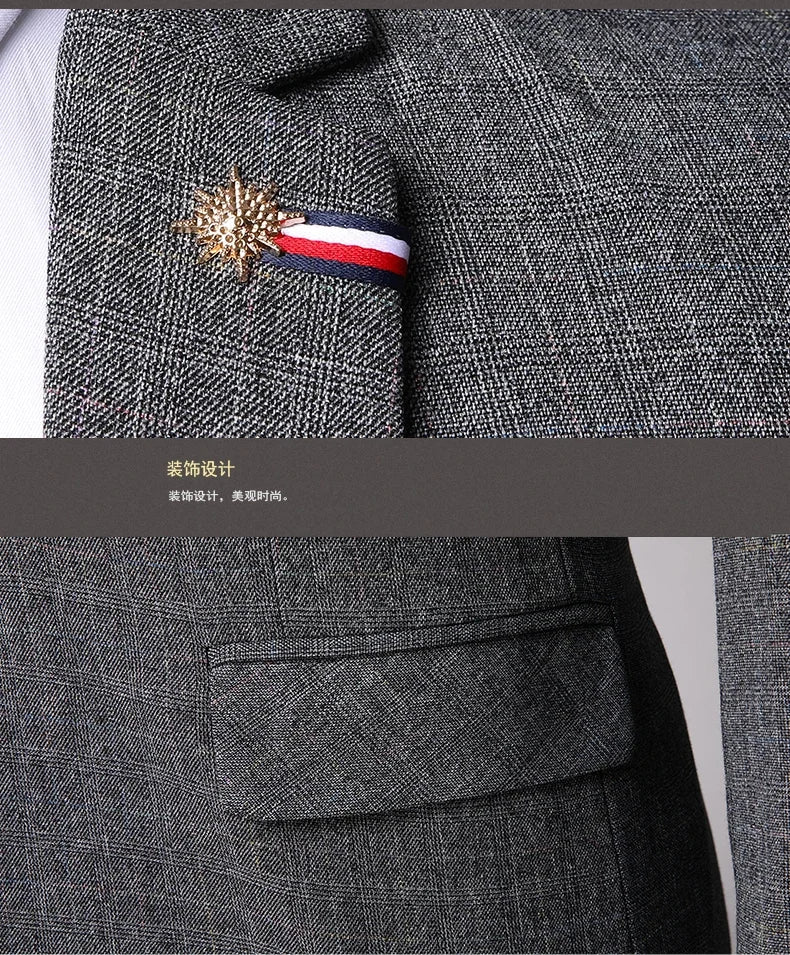 Traje de Hombre Elegante – 3-Piece Slim Fit Suit (Blazer + Vest + Pants) | Men’s Business & Wedding Suit 6XL