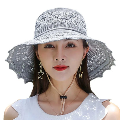 Children’s Summer Foldable Sun Hat – Korean Style Large Brim Hat with Sun Protection for Vacation and Outdoor Use