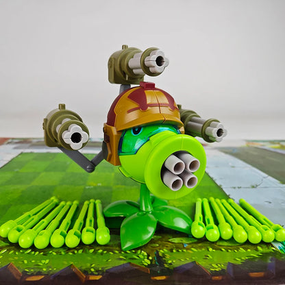 Plants vs Zombies Gatling Pea Shooter & Egyptian Zombie Toy Set – Full Game Scene Figures for Kids Gift