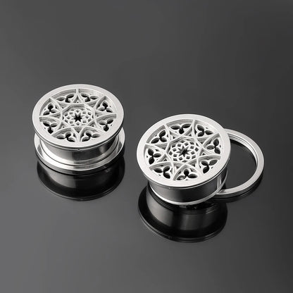 Giga 2PCS Stainless Steel Ear Plugs – Screw-On Earlobe Expander Tunnels & Stretcher Gauges for Body Piercing