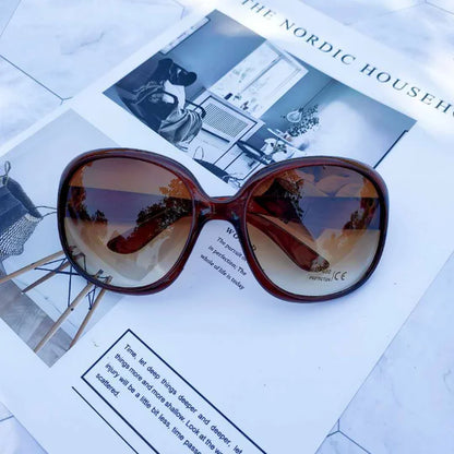Large Round Frame Fashion Sunglasses - Women’s UV400 Outdoor Driving Eyewear Stylish Circular Sun Glasses