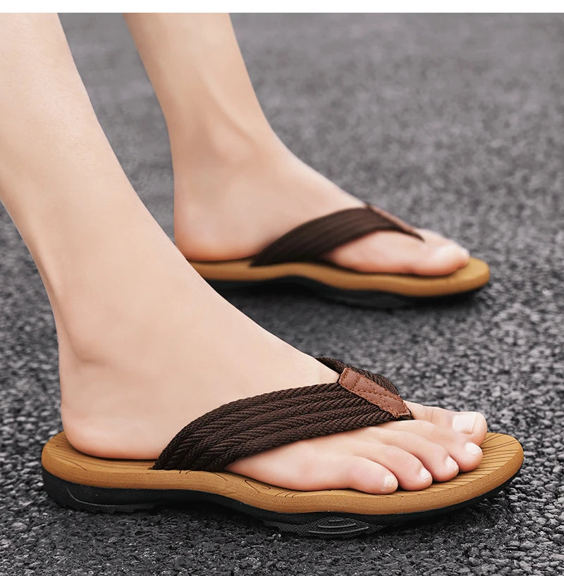 High Quality Men's Flip Flops – Fashion Summer Beach Slippers, Breathable & Thick Sole Casual Outdoor Sandals