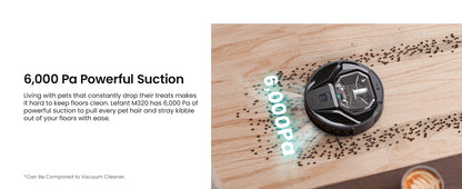 Lefant M320 Robot Vacuum Cleaner with Mop – 6000Pa Suction, 210 Min Runtime, 800ML Dustbin, Carpet Detection