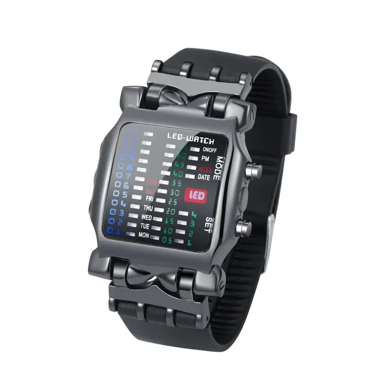 Men’s Binary LED Digital Watch - Waterproof Luminous Electronic Sports & Business Wristwatch