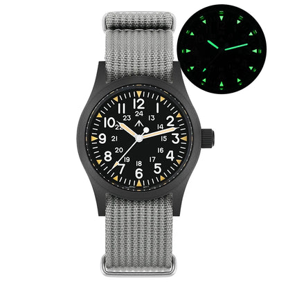 Militado ML05 Vintage Quartz Watch 38mm with VH31 Movement, Domed Sapphire Crystal, AR Coating & Luminous Dial